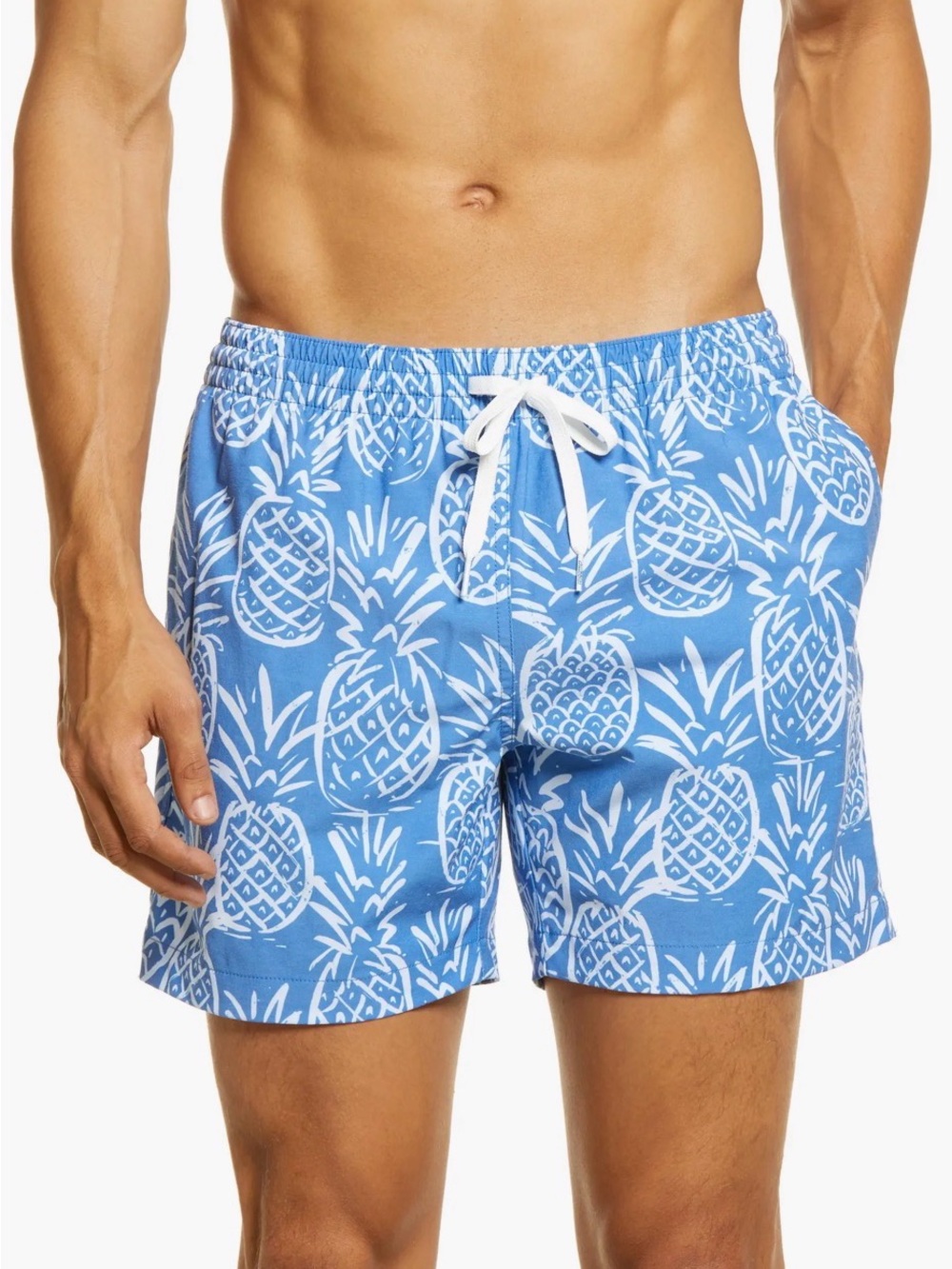chubbies Blue Pineapple-Print Men's Swim Trunks
